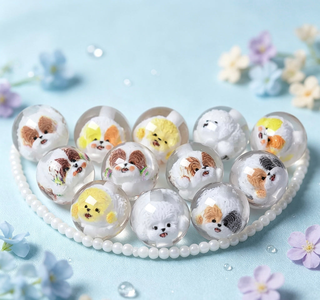 【クマ・わんちゃん・金魚】16mmビーズかわいい動物モチーフ　ハンドメイドアクセサリー素材