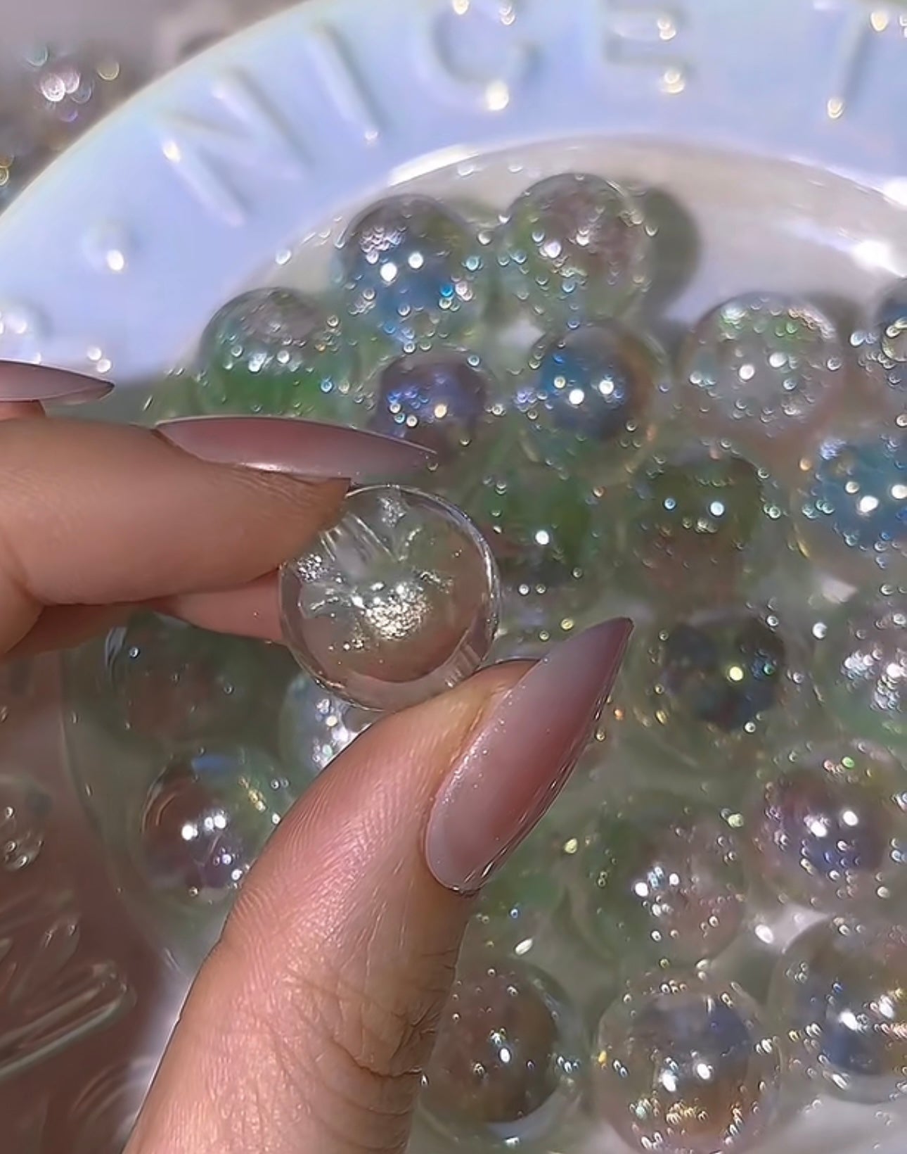 ビーズ 鈴蘭内包花柄 グラデーションビーズ ハンドメイドアクセサリー素材