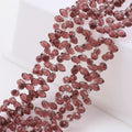 5×8mm 横穴しずくビーズ カットガラスペンダント 手芸アクセサリーパーツ ブレスレット・ネックレス・リング作りに