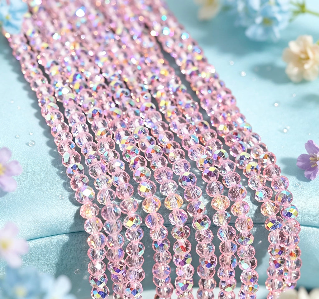 【4mm キラキラビーズ 】手作りパーツ DIY アクセサリー パーツ ストラップ　ネックレス ブレスレット用