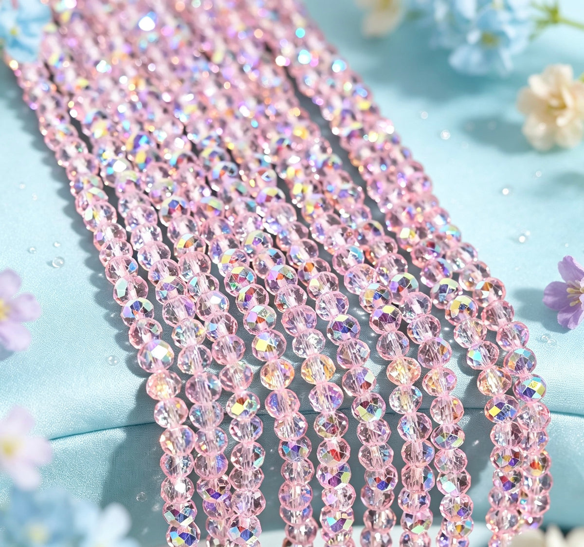 【4mm キラキラビーズ 】手作りパーツ DIY アクセサリー パーツ ストラップ　ネックレス ブレスレット用