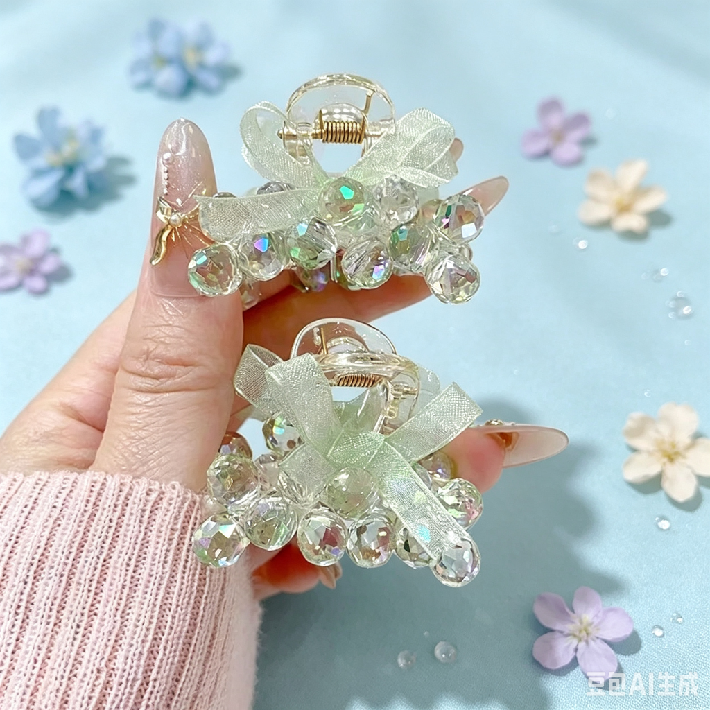 淡色系ヘアアクセサリーセット
