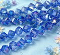 【8mm スクエアガラスビーズ 】DIYアクセサリーパーツブレスレット・ストラップ・ネックレス素材·