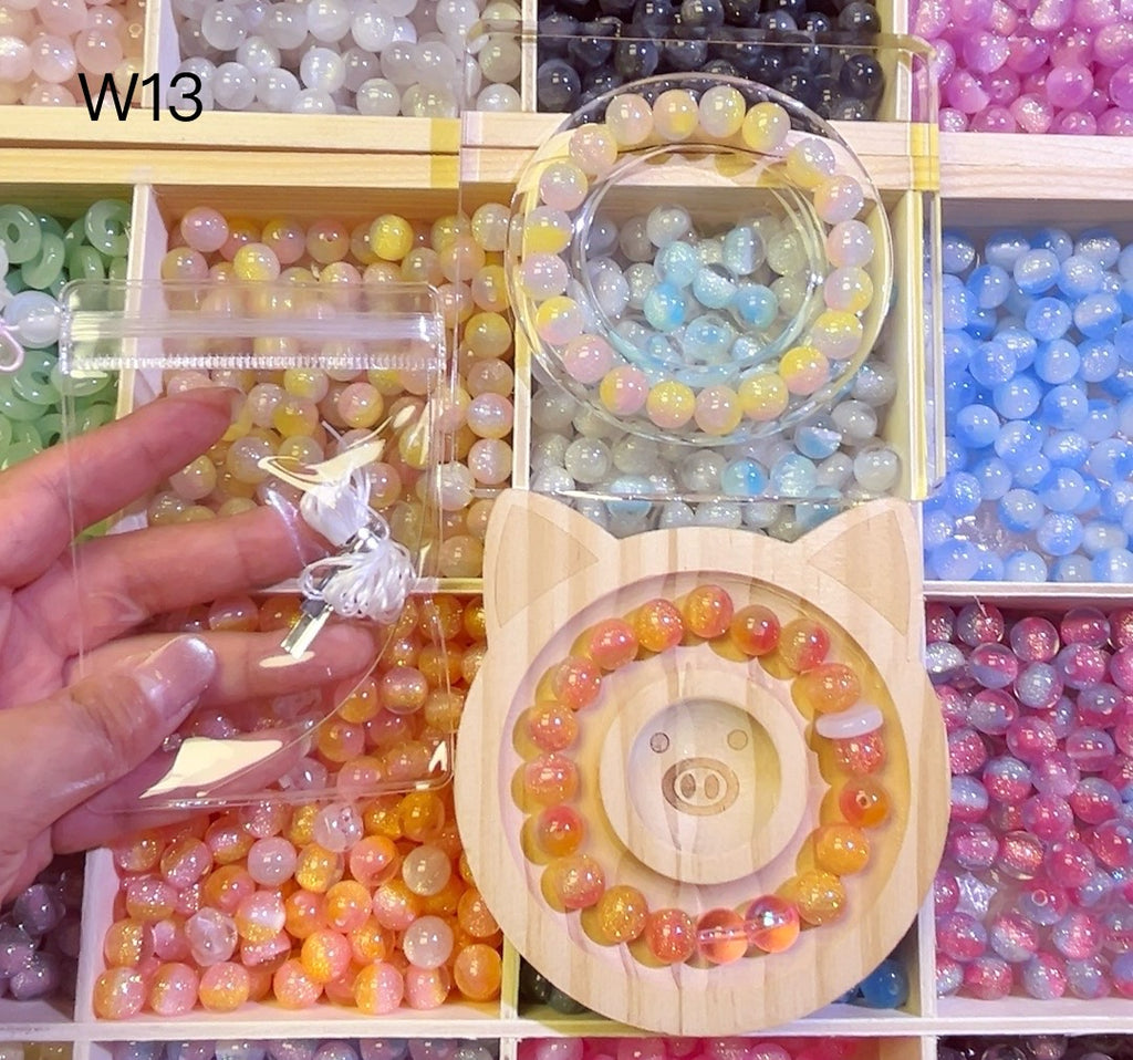 光変ビーズ、手作り、パーツ、ゴム